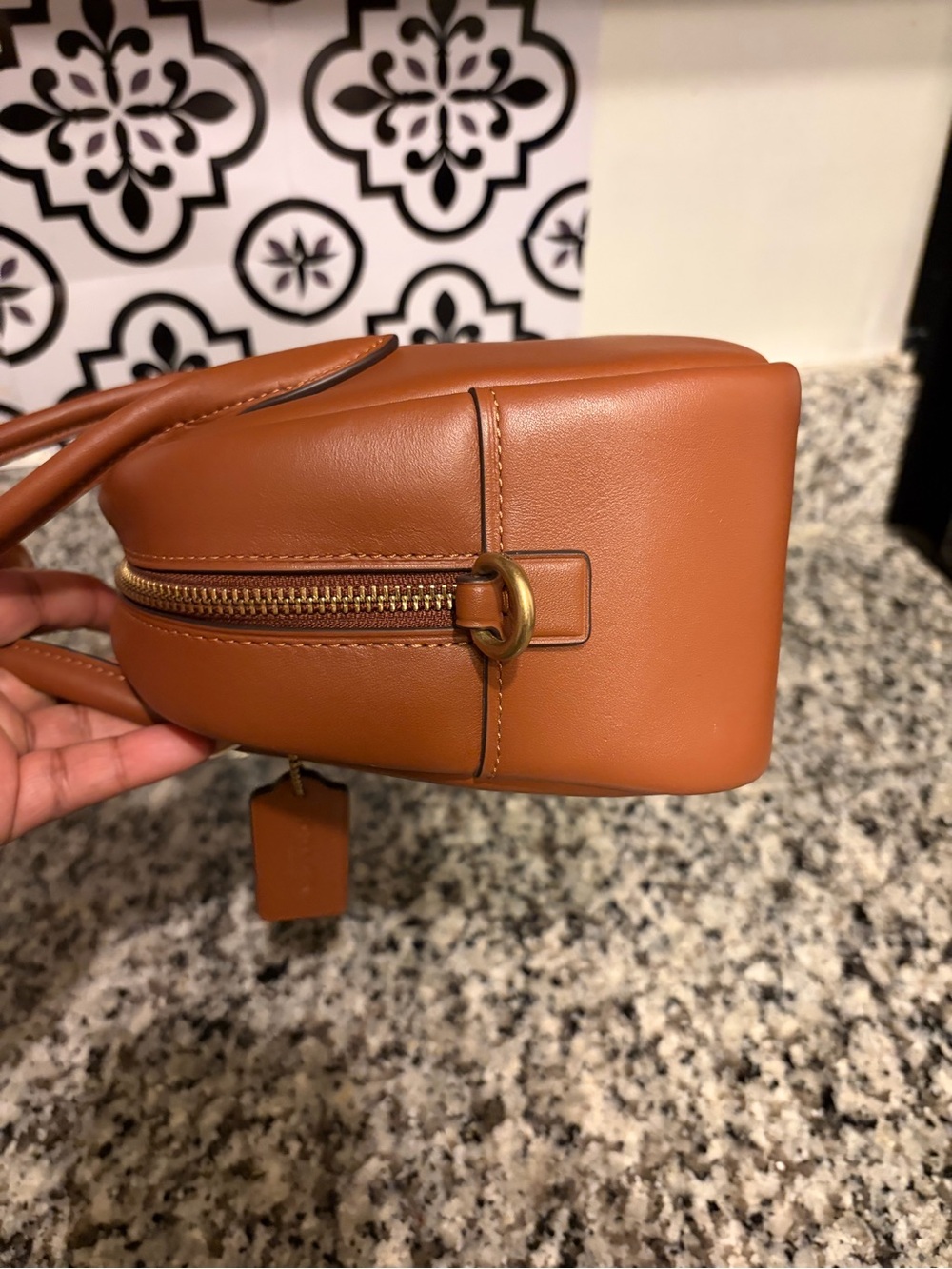 Coach Tan Leather Dome Satchel with Detachable Strap - Picture 7 of 9